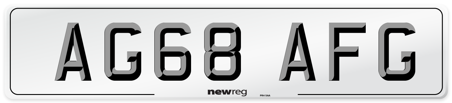 AG68 AFG Number Plate from New Reg